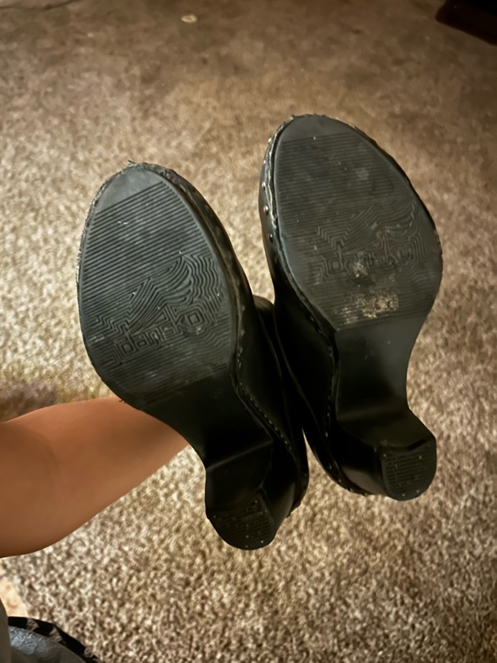 Dansko Black Leather Ankle Booties with Buckle and Stud Trim - Picture 2 of 5